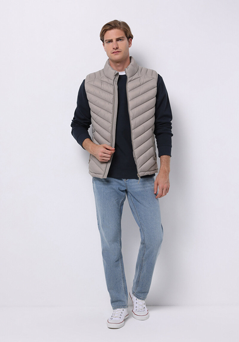 Afișați detalii pentru Vesta De Barbati Bej Slim Fit  Cl1071238