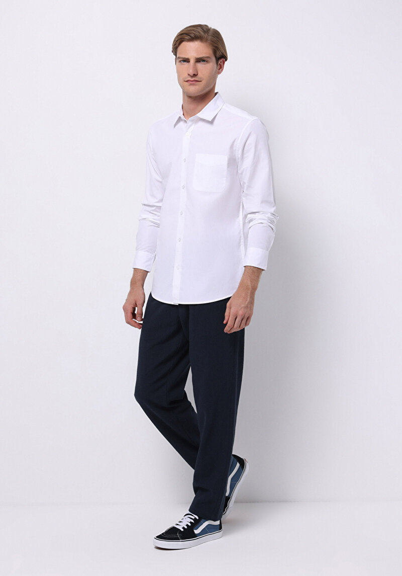 Afișați detalii pentru Pantaloni De Barbati Albastru Marin Regular Fit  Cl1075242