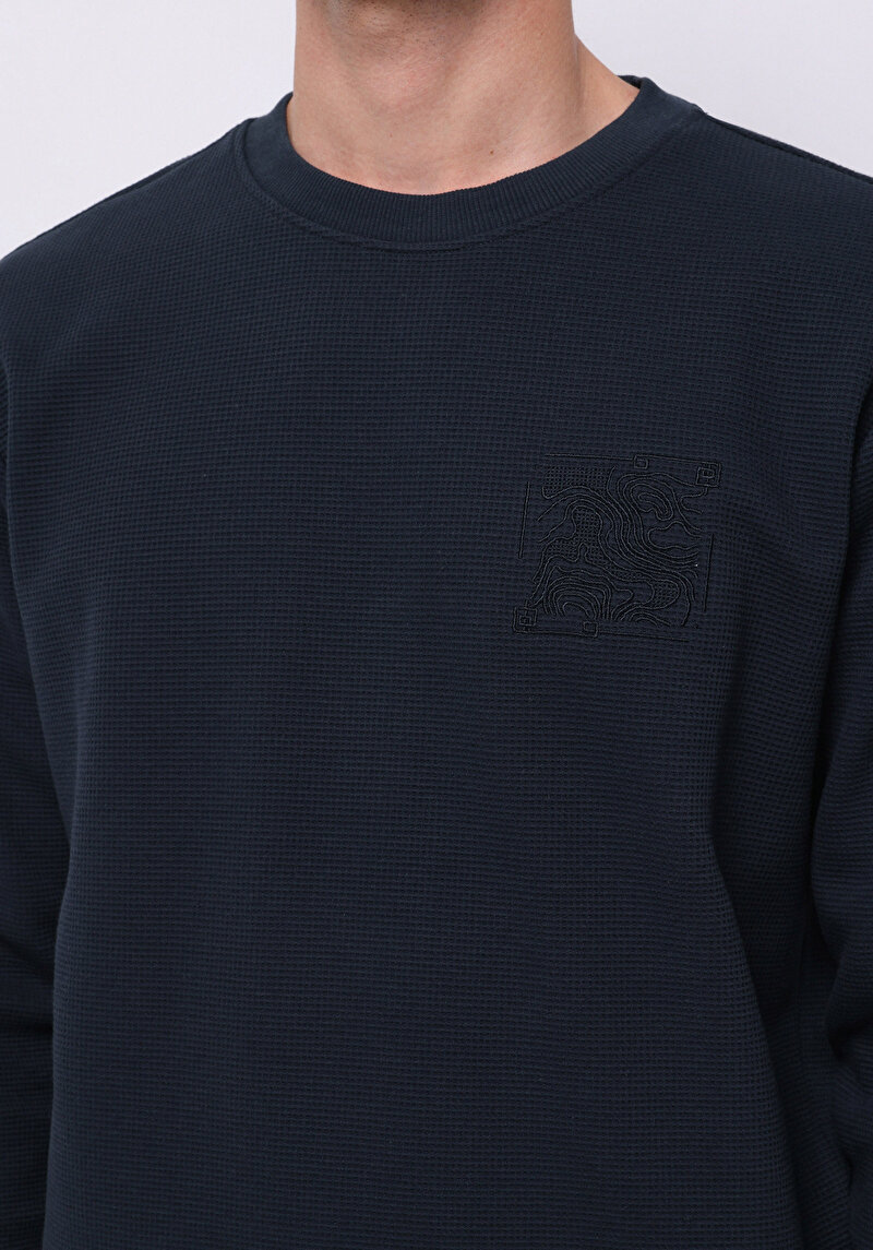 Afișați detalii pentru Hanorac / Bluza De Barbati Albastru Marin Regular Fit  Cl1075351