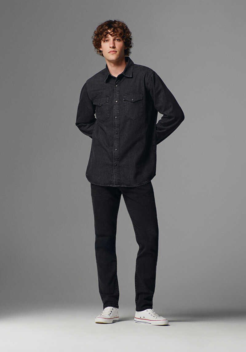 Imagine a Pantaloni De Barbati Negru Skinny Fit  Cl1075978