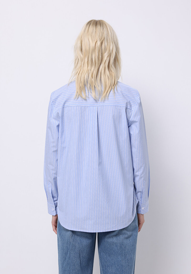 Imagine a Camasa Cu Maneca Lunga De Dama Albastru Regular Fit Cl1075215