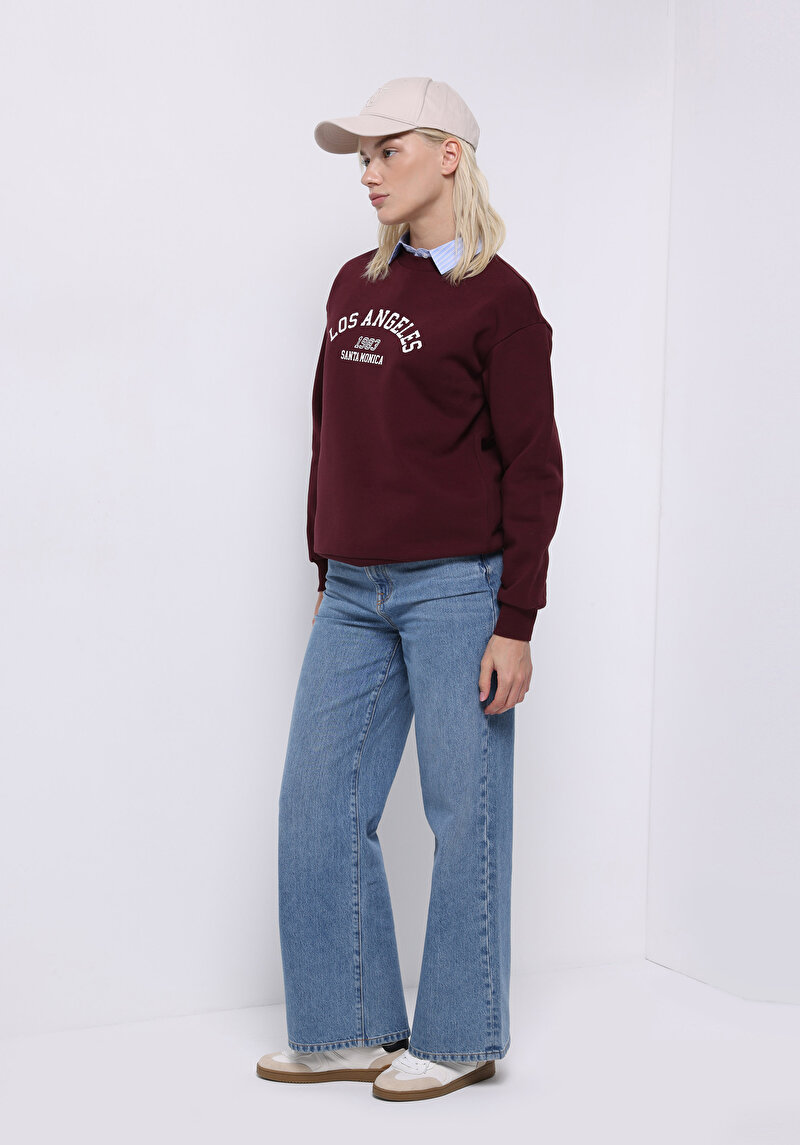 Afișați detalii pentru Hanorac / Bluza De Dama Bordo Regular Fit  Cl1075521