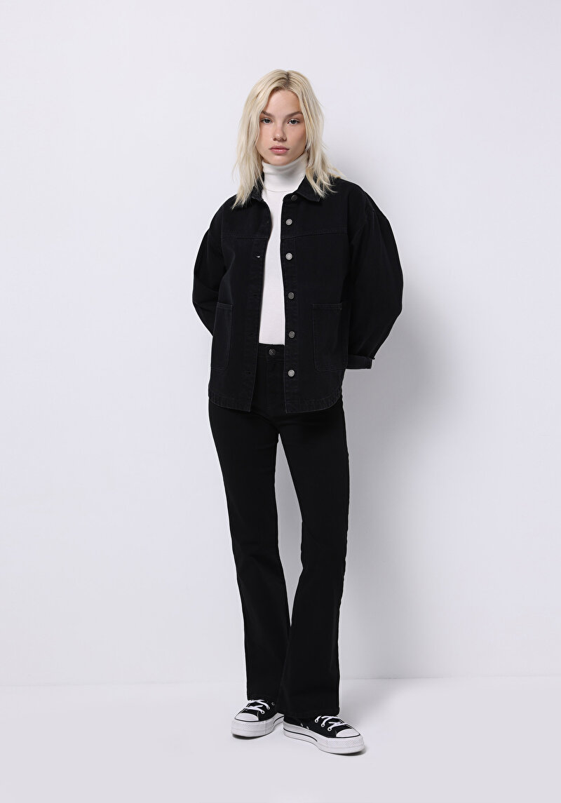 Afișați detalii pentru Jachetă De Dama Negru Oversize Fit  Cl1076161
