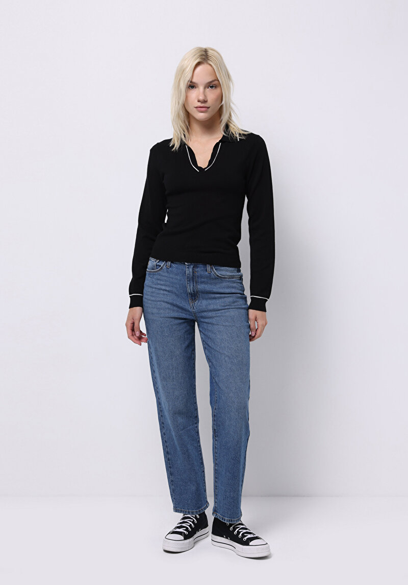 Afișați detalii pentru Pulover De Dama Negru Slim Fit  Cl1076351