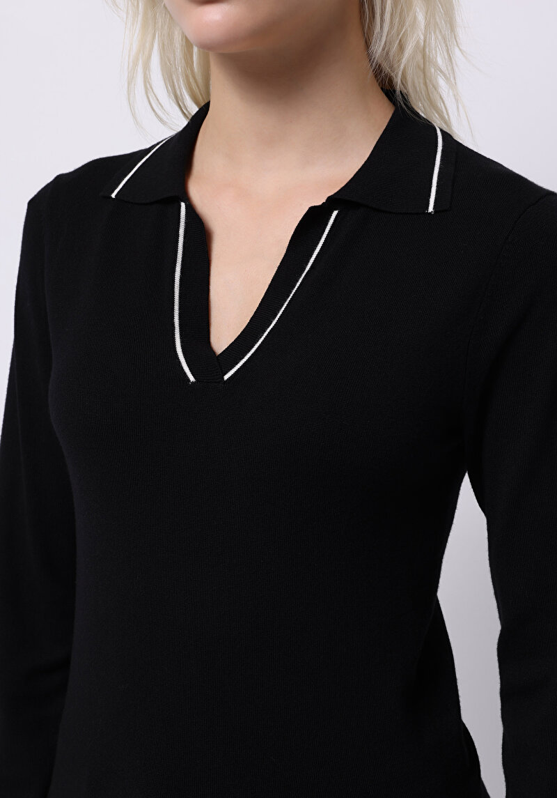 Imagine a Pulover De Dama Negru Slim Fit Cl1076351