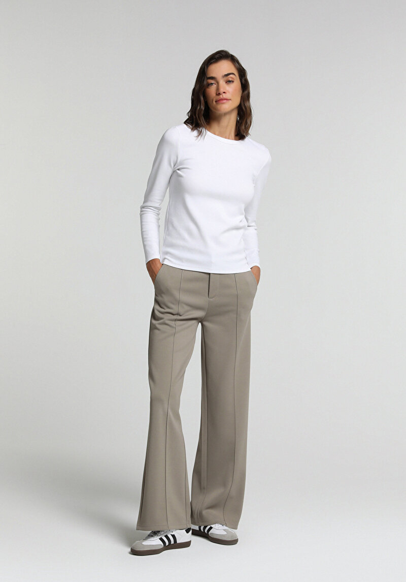 Imagine a Tricou Cu Maneca Lunga De Dama Alb Slim Fit Cl1076452