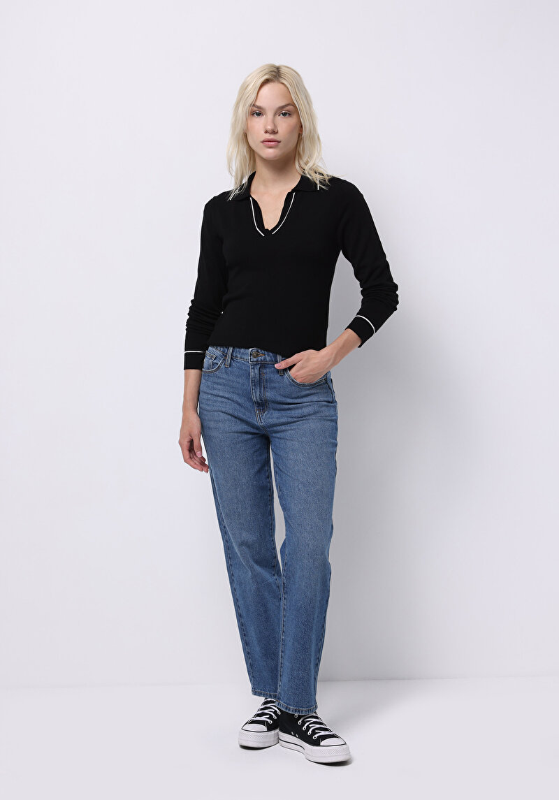 Imagine a Pantaloni De Dama Negru Straight Fit 884 Lauren Cl1076563