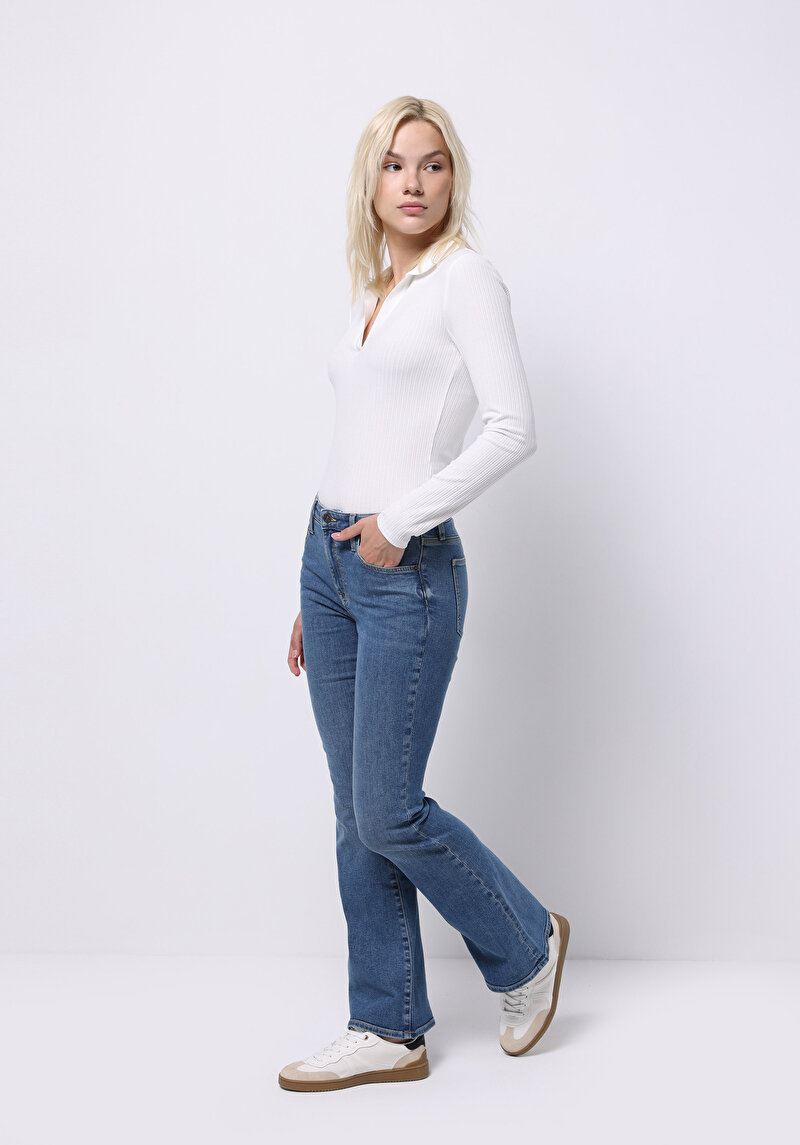 Afișați detalii pentru Pantaloni De Dama Albastru Deschis Slim Fit  Cl1076569
