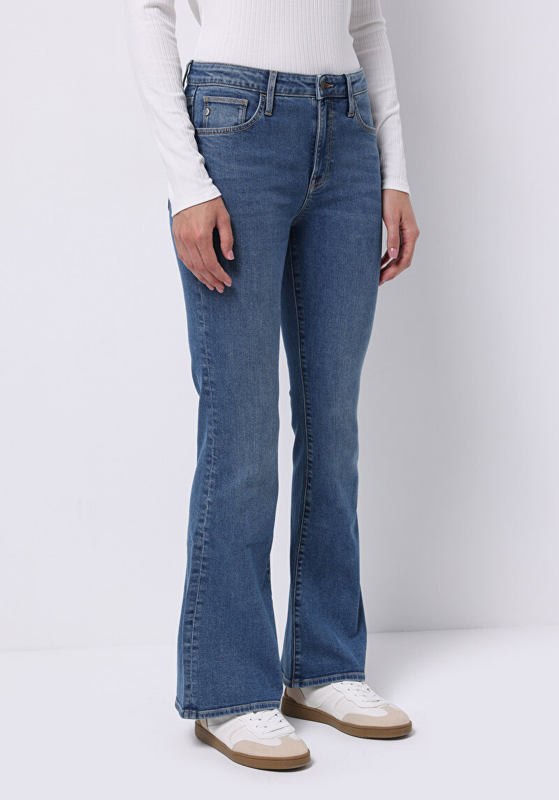 Afișați detalii pentru Pantaloni De Dama Albastru Deschis Slim Fit  Cl1076569