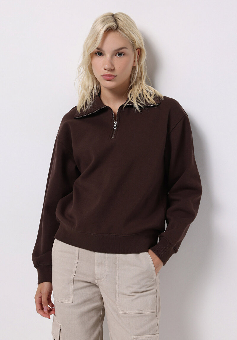 Imagine a Hanorac / Bluza De Dama Maro Regular Fit  Cl1065678