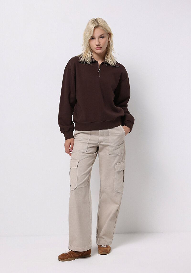 Afișați detalii pentru Hanorac / Bluza De Dama Maro Regular Fit  Cl1065678