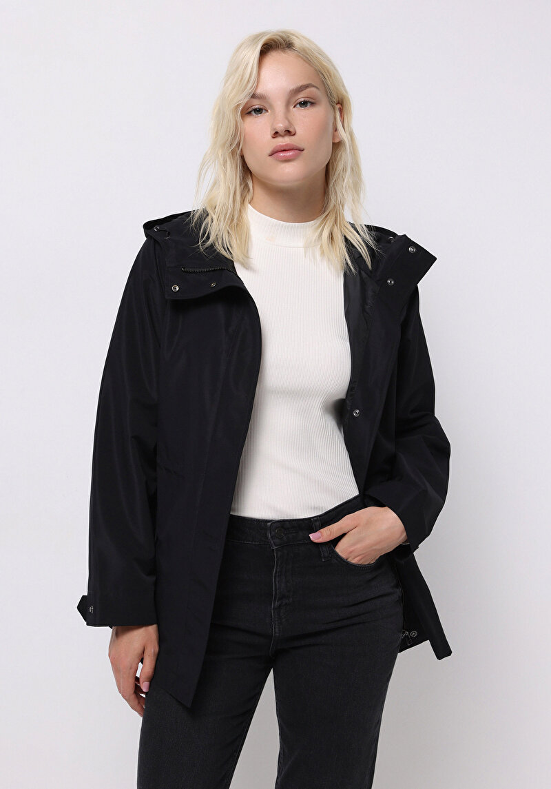 Imagine a Jacheta De Ploaıe De Dama Negru Regular Fit  Cl1075673