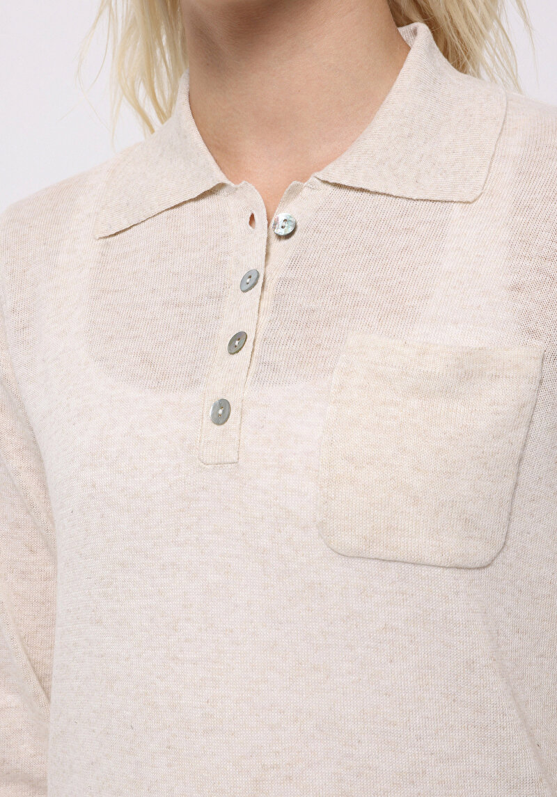 Imagine a Pulover De Dama Ecru Slim Fit Cl1075730