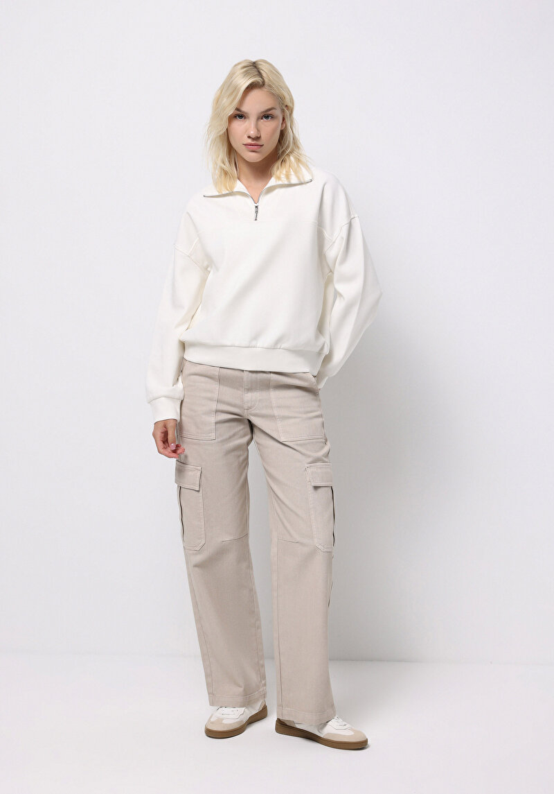 Afișați detalii pentru Hanorac / Bluza De Dama Alb Regular Fit  Cl1076443