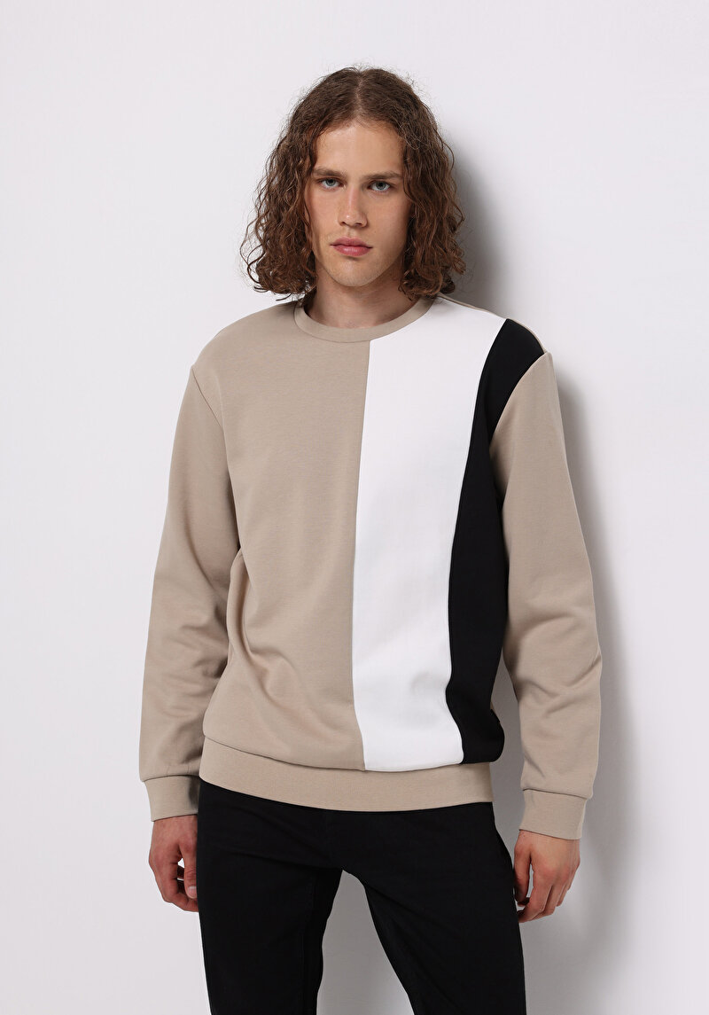 Imagine a Hanorac / Bluza De Barbati Bej Comfort Fit  Cl1075322