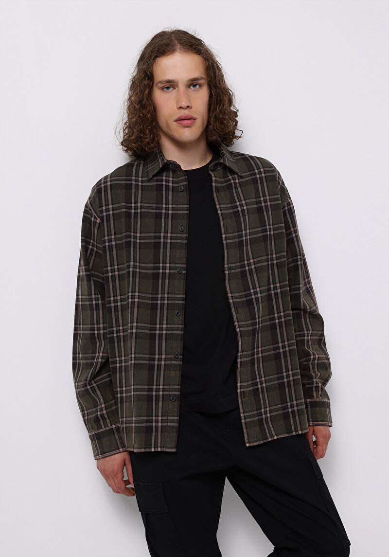 Imagine a Camasa Cu Maneca Lunga De Barbati Verde Comfort Fit  Cl1076069