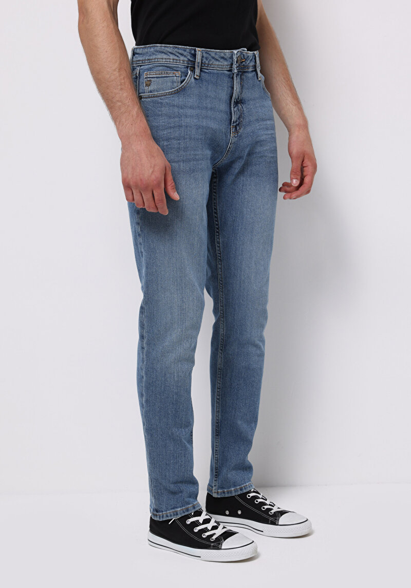 Afișați detalii pentru Pantaloni De Barbati Albastru Deschis Regular Fit 067 Jack Cl1076541