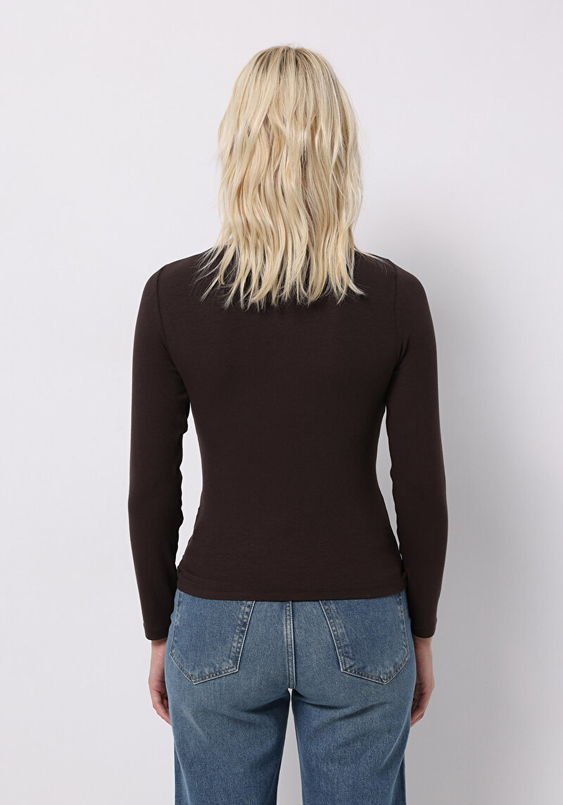 Afișați detalii pentru Tricou Cu Maneca Lunga De Dama Maro Slim Fit  Cl1070957