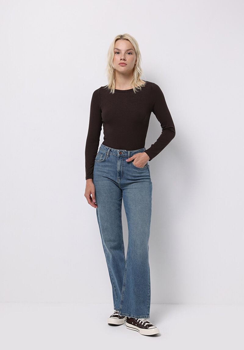 Imagine a Tricou Cu Maneca Lunga De Dama Maro Slim Fit Cl1070957