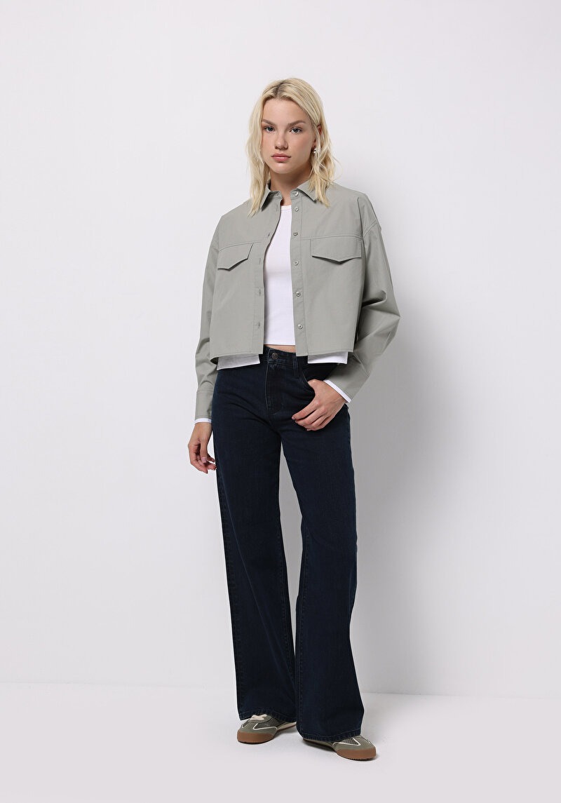 Imagine a Camasa Cu Maneca Lunga De Dama Verde Regular Fit Cl1075574