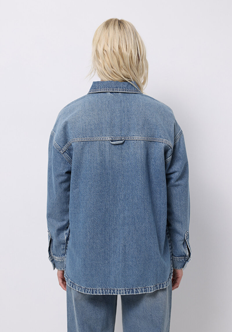 Afișați detalii pentru Jachetă De Dama Albastru Oversize Fit  Cl1076165