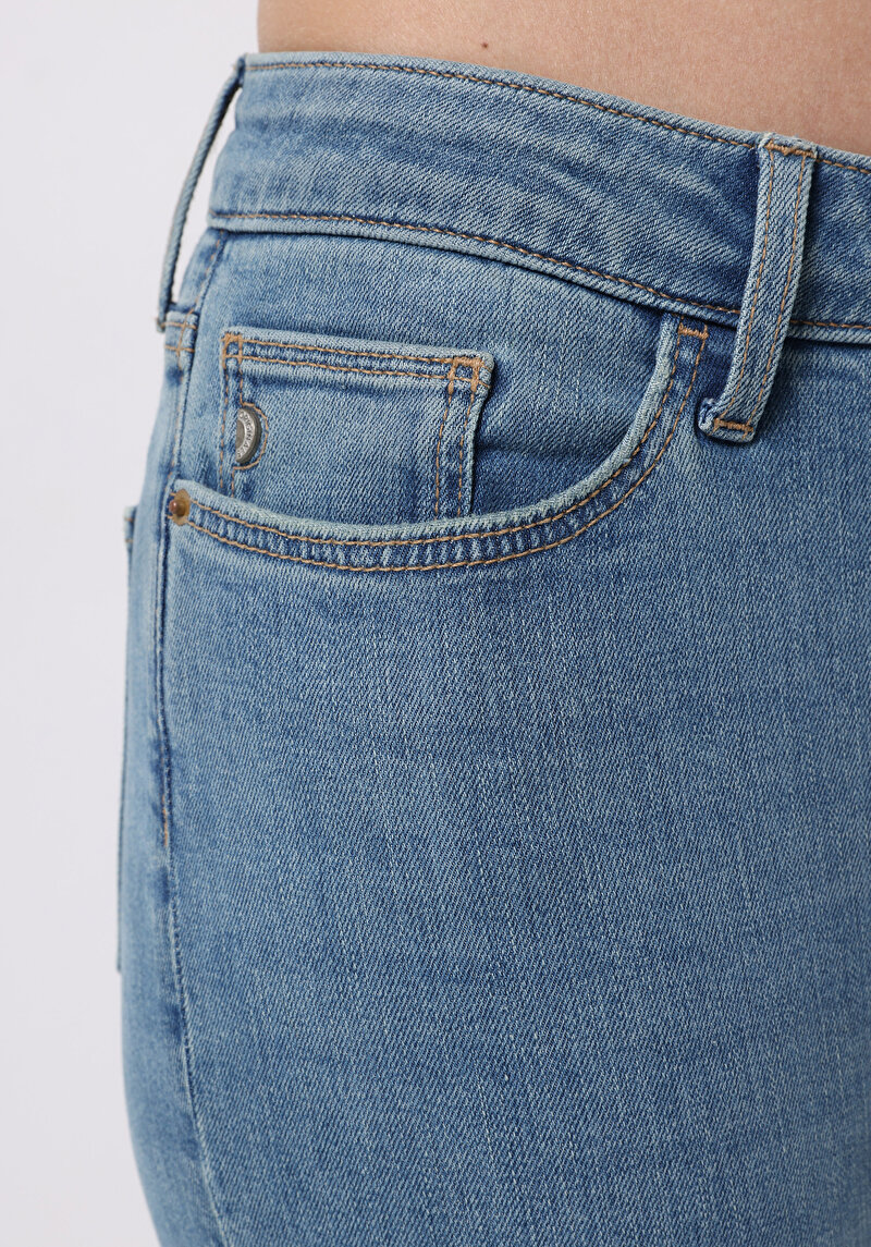 Afișați detalii pentru Pantaloni De Dama Albastru Slim Fit 703 Carla Cl1076571