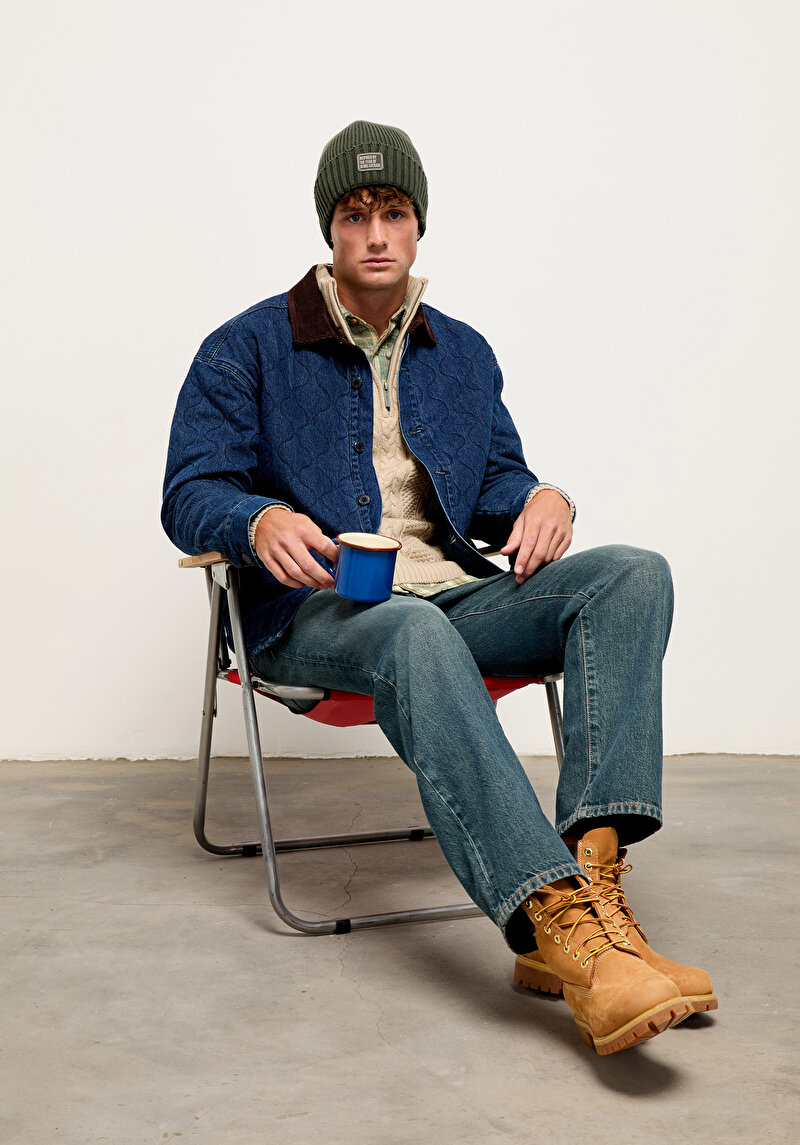 Imagine a Jacheta De Barbati Albastru Inchis Oversize Fit  Cl1076143