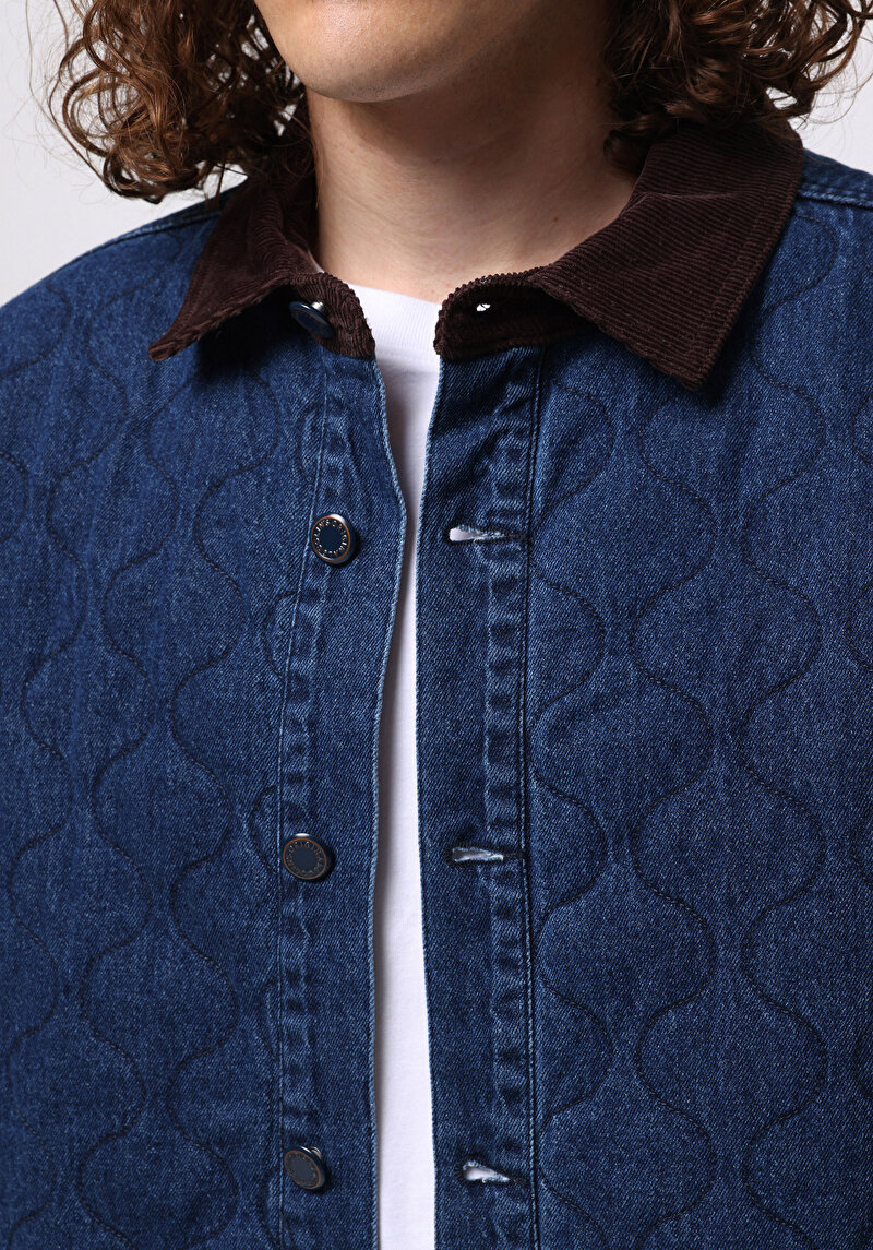 Imagine a Jacheta De Barbati Albastru Inchis Oversize Fit Cl1076143