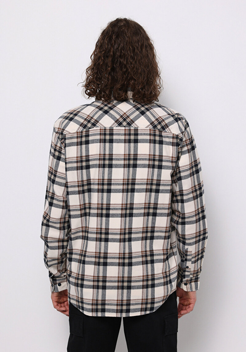 Imagine a Camasa Cu Maneca Lunga De Barbati Ecru Regular Fit Cl1076507