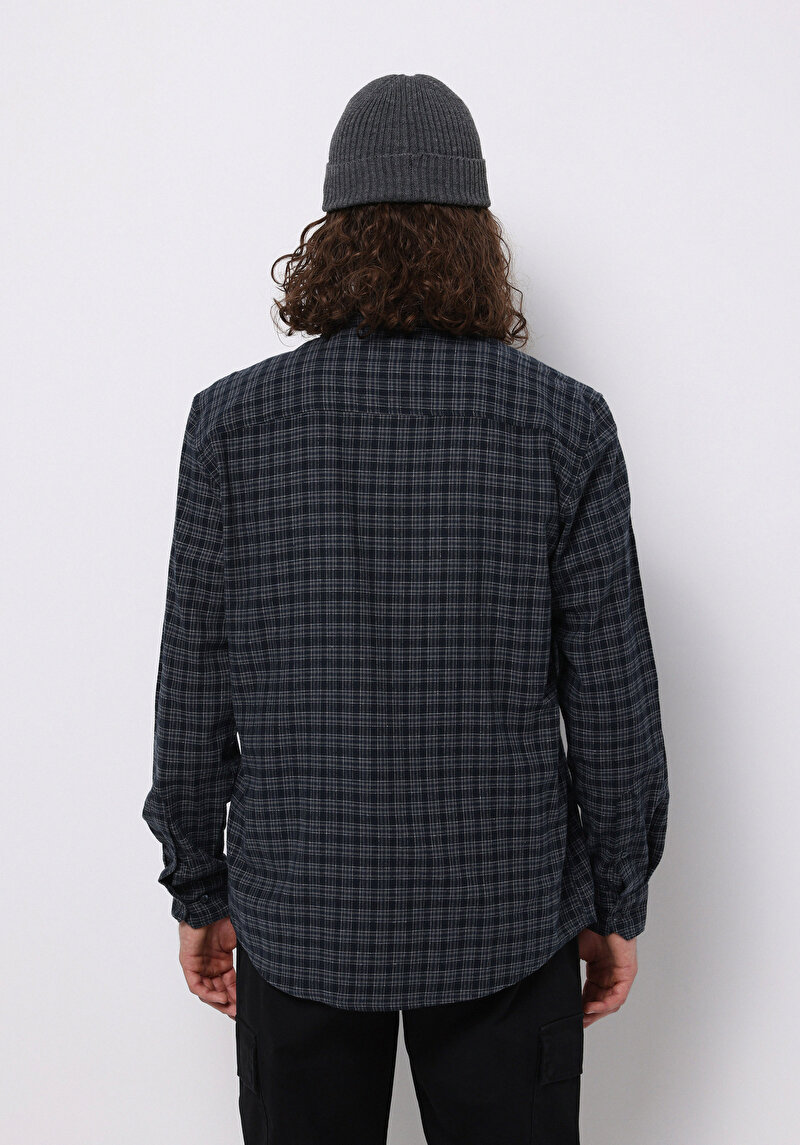 Imagine a Camasa Cu Maneca Lunga De Barbati Albastru Marin Regular Fit Cl1077139