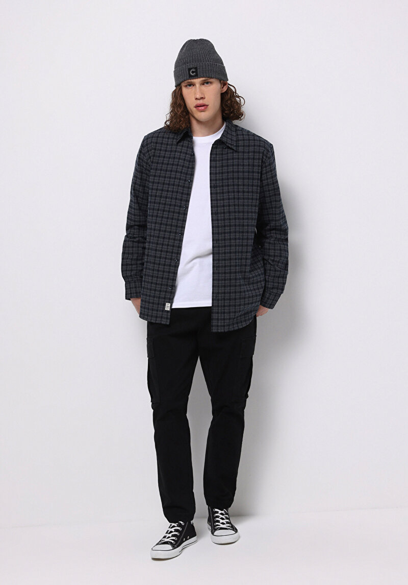 Afișați detalii pentru Camasa Cu Maneca Lunga De Barbati Albastru Marin Regular Fit  Cl1077139