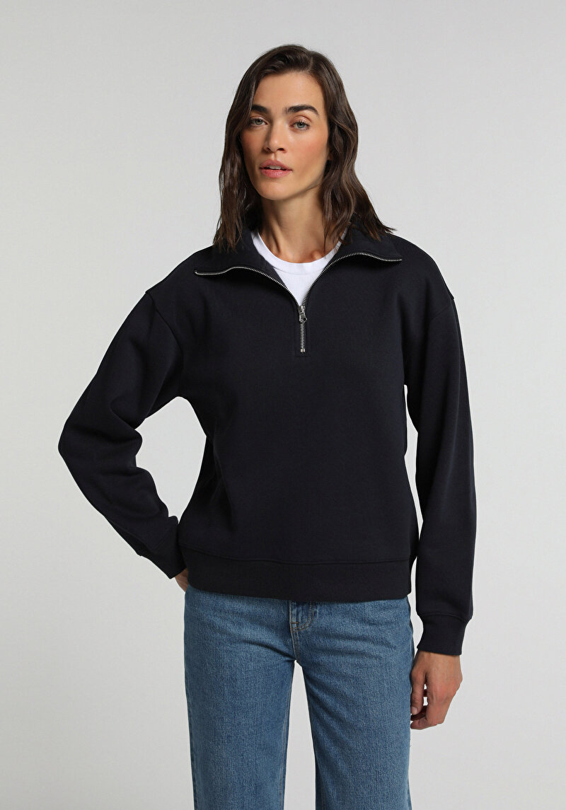 Imagine a Hanorac / Bluza De Dama Albastru Marin Regular Fit Cl1065678