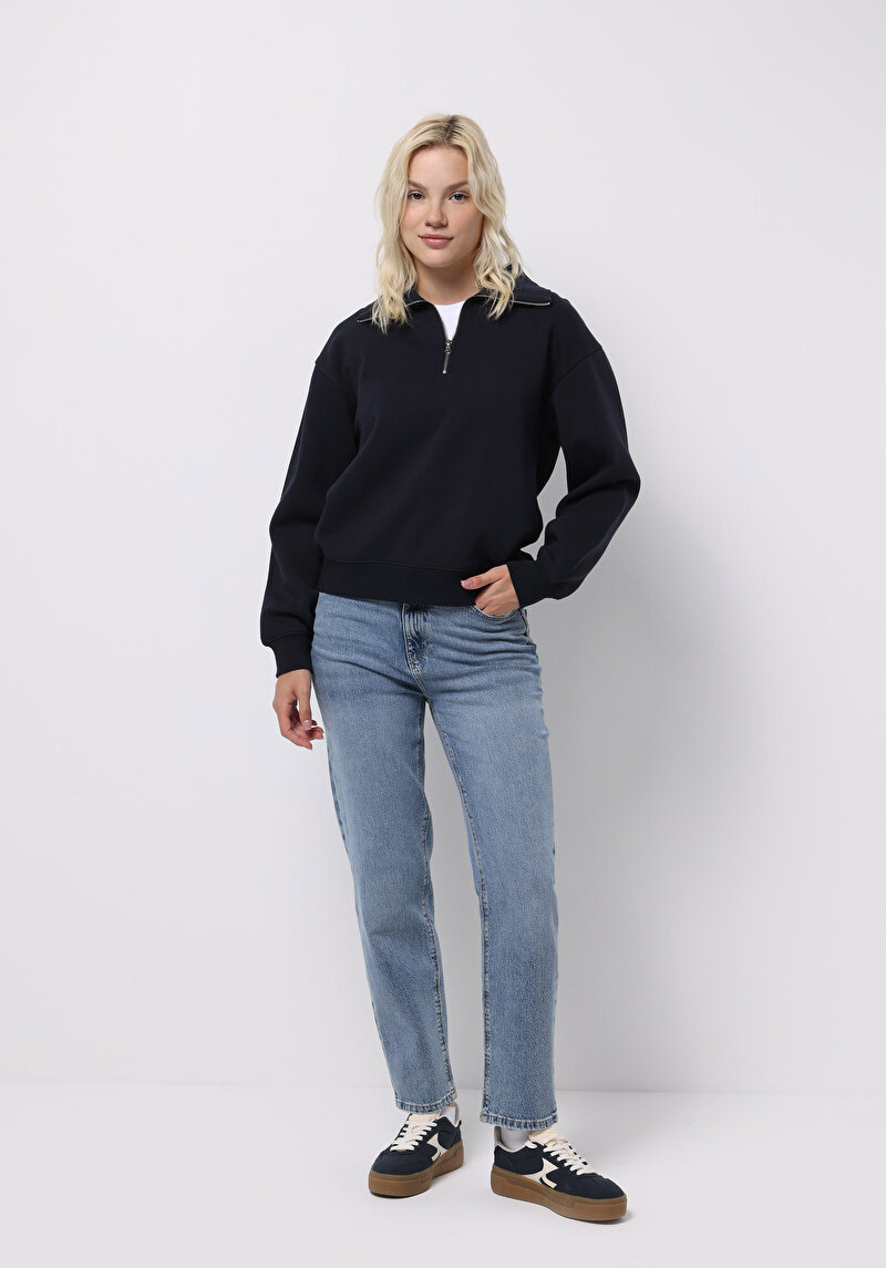 Imagine a Hanorac / Bluza De Dama Albastru Marin Regular Fit Cl1065678