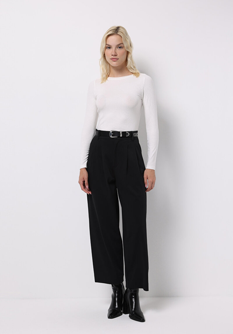 Imagine a Pantaloni De Dama Negru Regular Fit  Cl1075603