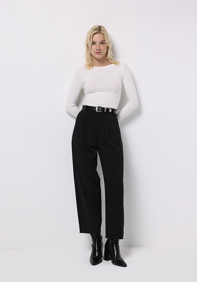 Afișați detalii pentru Pantaloni De Dama Negru Regular Fit  Cl1075603