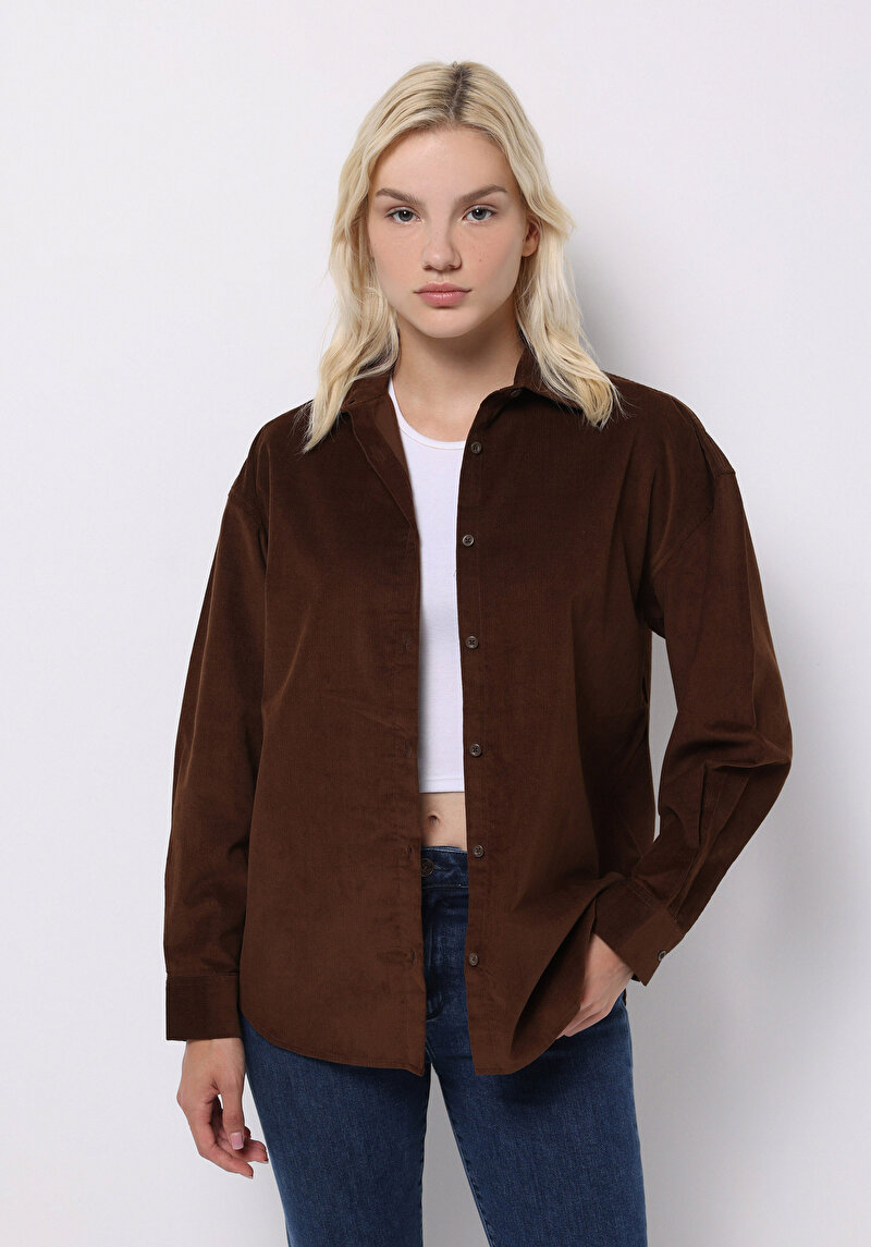 Imagine a Camasa Cu Maneca Lunga De Dama Maro Regular Fit  Cl1070171