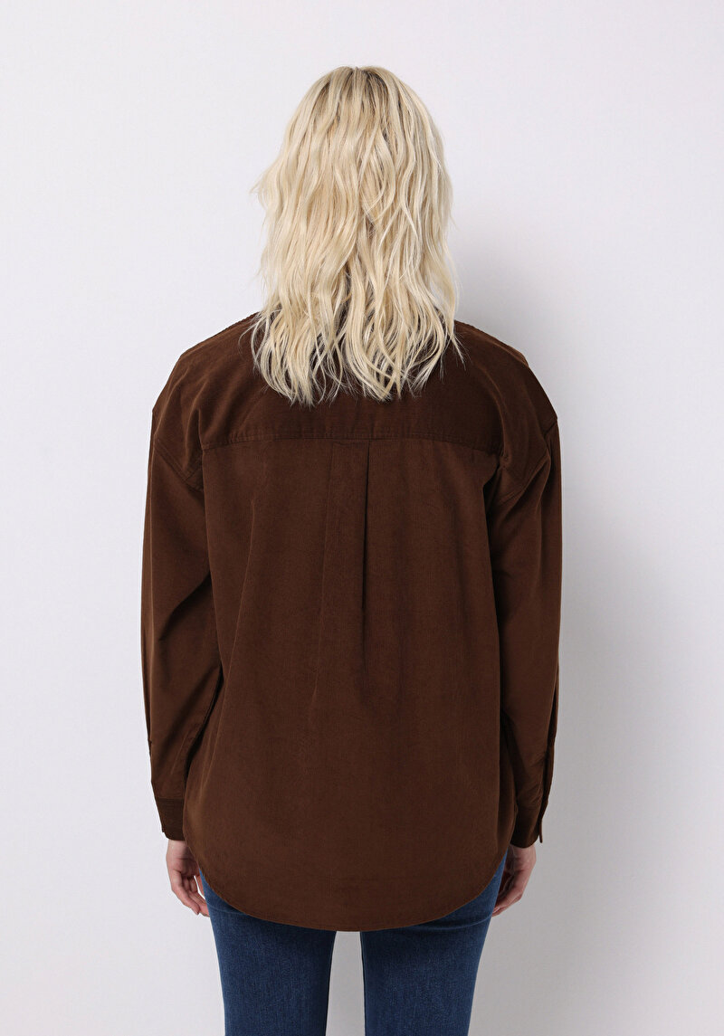 Imagine a Camasa Cu Maneca Lunga De Dama Maro Regular Fit Cl1070171