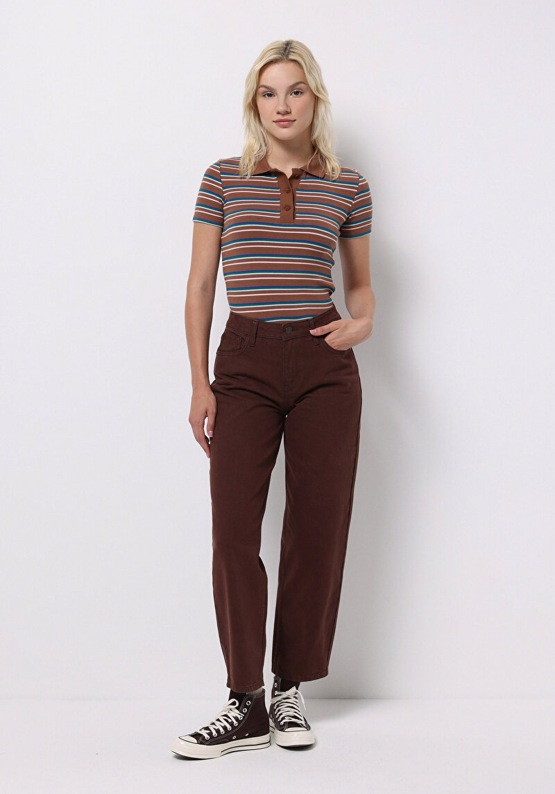 Imagine a Pantaloni De Dama Maro Barrel Fit Cl1076105