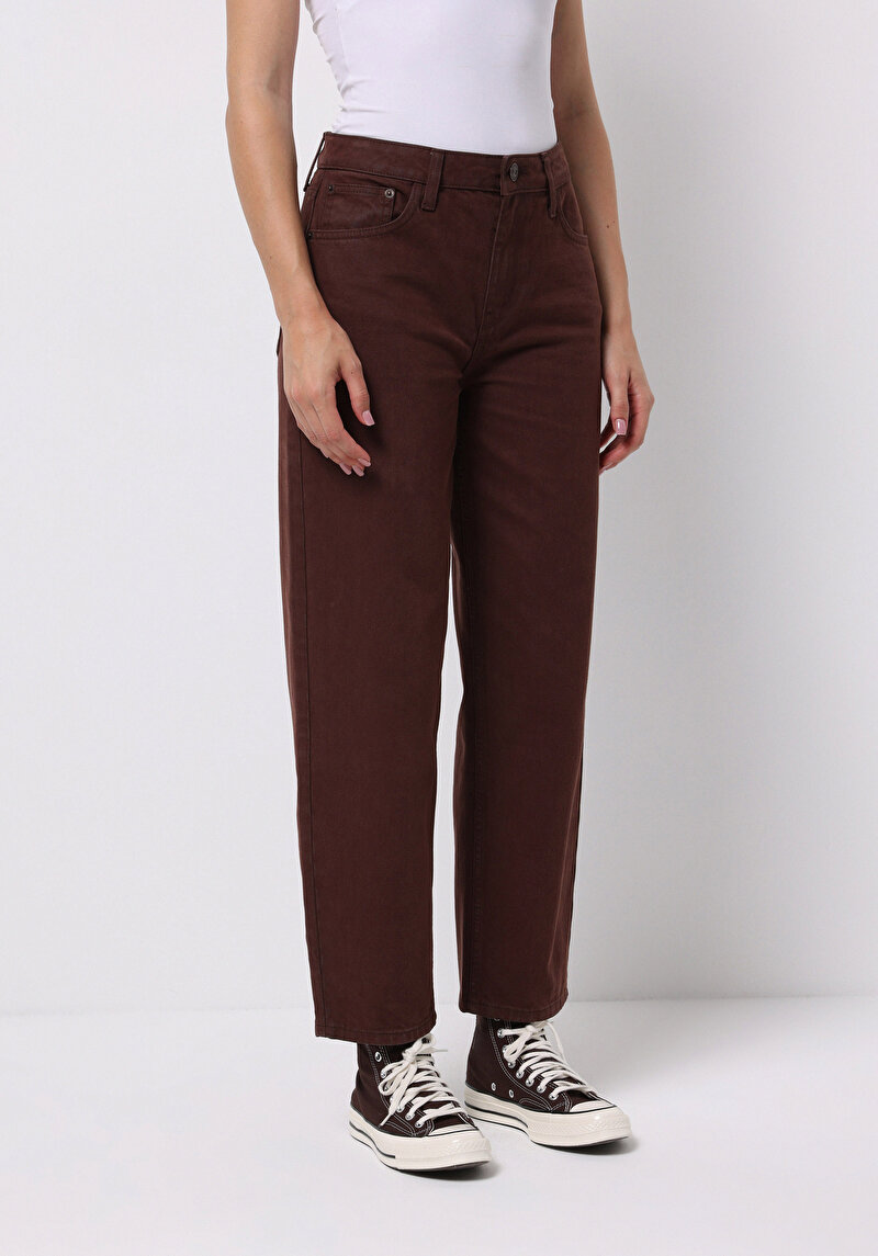 Afișați detalii pentru Pantaloni De Dama Maro Barrel Fit  Cl1076105