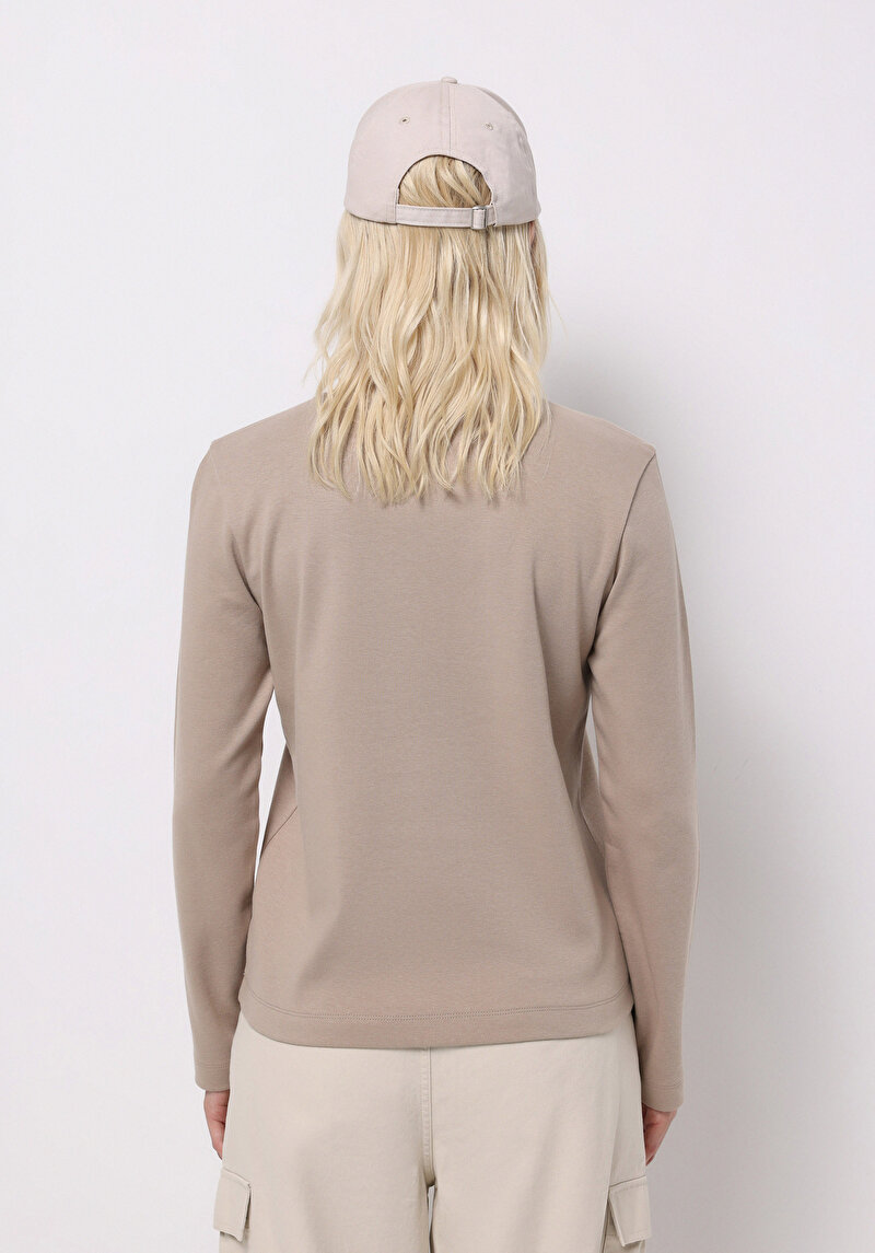 Afișați detalii pentru Tricou Cu Maneca Lunga De Dama Bej Regular Fit  Cl1076451