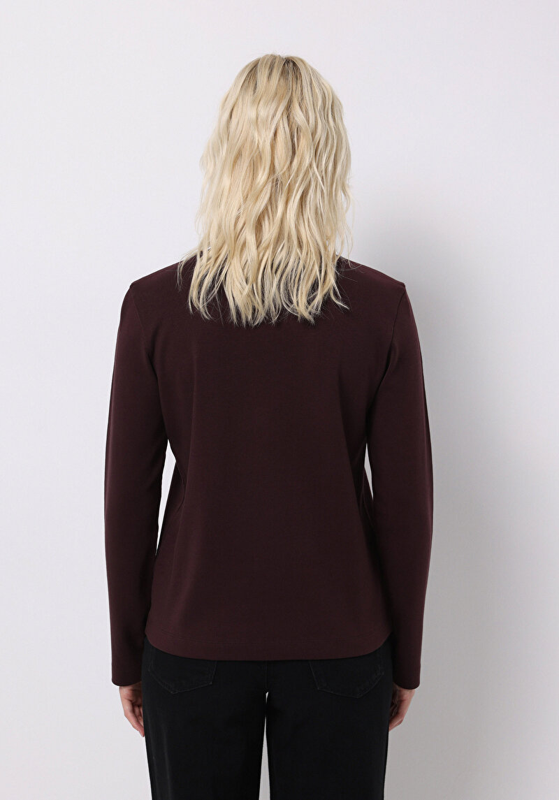 Imagine a Tricou Cu Maneca Lunga De Dama Mov Regular Fit Cl1076451