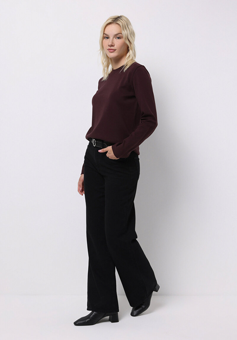 Afișați detalii pentru Tricou Cu Maneca Lunga De Dama Mov Regular Fit  Cl1076451