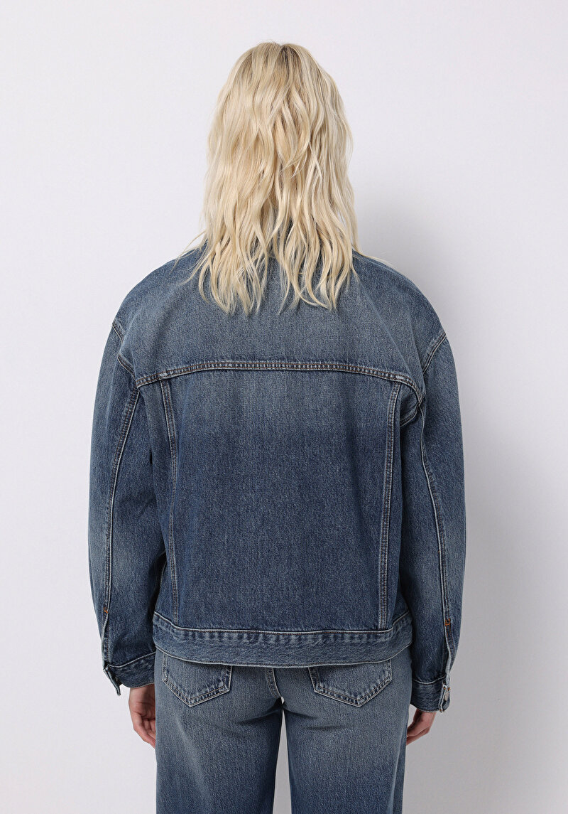 Imagine a Jacheta De Dama Albastru Oversize Fit Cl1076895