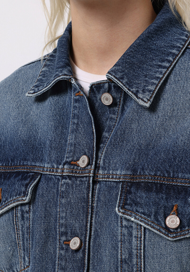 Afișați detalii pentru Jacheta De Dama Albastru Oversize Fit  Cl1076895