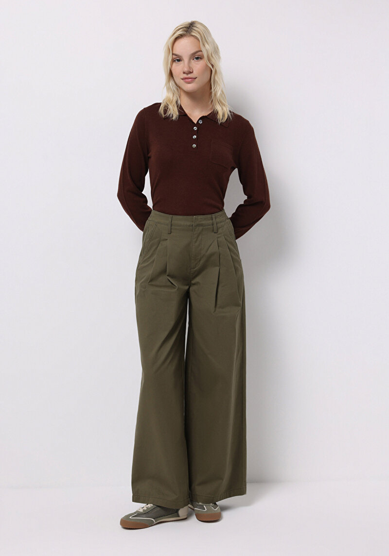 Afișați detalii pentru Pantaloni De Dama Kaki Regular Fit  Cl1077045