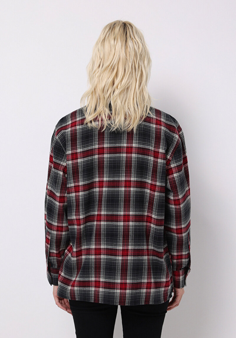 Imagine a Camasa Cu Maneca Lunga De Dama Bordo Regular Fit Cl1075216