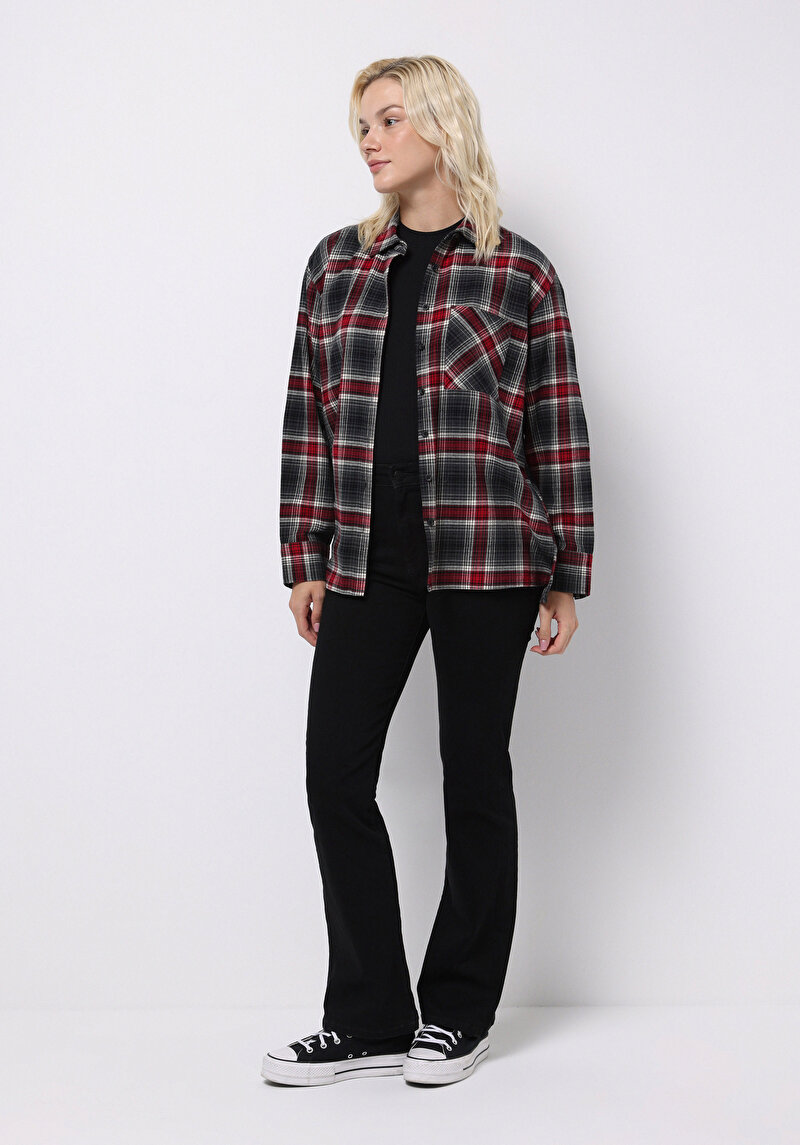 Imagine a Camasa Cu Maneca Lunga De Dama Bordo Regular Fit Cl1075216