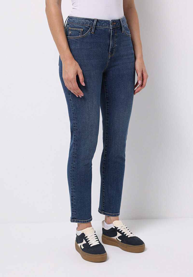 Imagine a Pantaloni De Dama Albastru Slim Fit 703 Carla Cl1076570