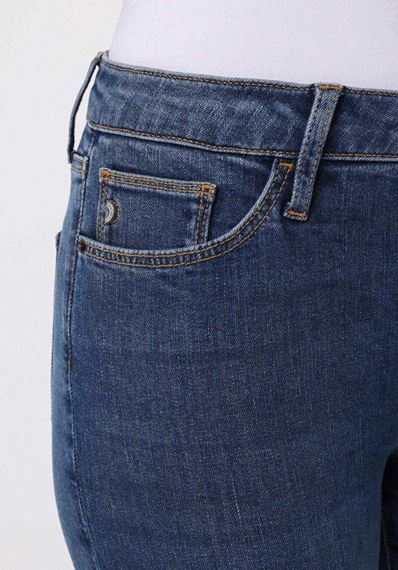 Afișați detalii pentru Pantaloni De Dama Albastru Slim Fit 703 Carla Cl1076570