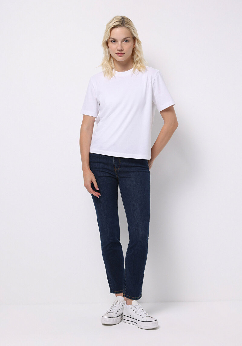 Imagine a Pantaloni De Dama Albastru Marin Slim Fit 703 Carla Cl1076748